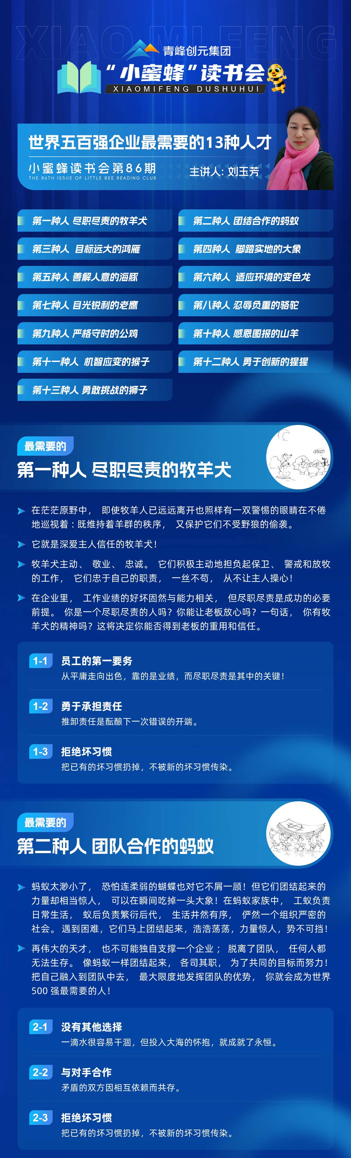 青峰創(chuàng)元集團(tuán)“小蜜蜂”讀書(shū)會(huì)第86期活動(dòng)報(bào)道:《世界五百?gòu)?qiáng)企業(yè)最需要的13種人才》--劉玉芳